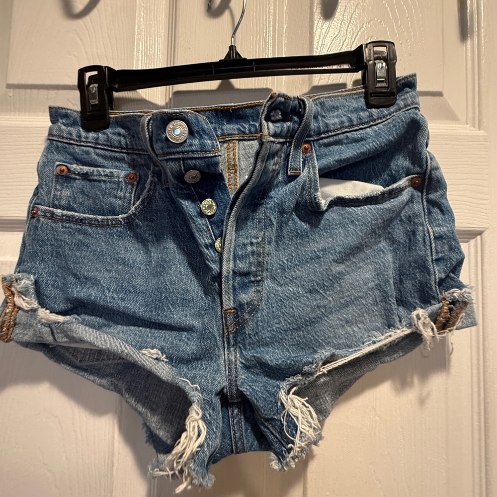 Levi's Distressed Blue Jean Shorts